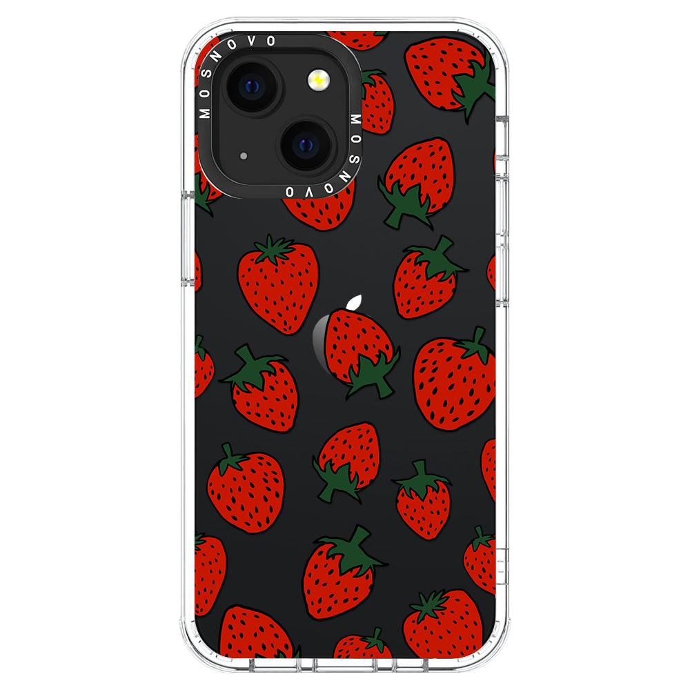 Red Strawberry Phone Case - iPhone 13 Mini Case - MOSNOVO