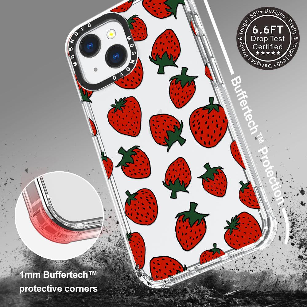 Red Strawberry Phone Case - iPhone 13 Mini Case - MOSNOVO