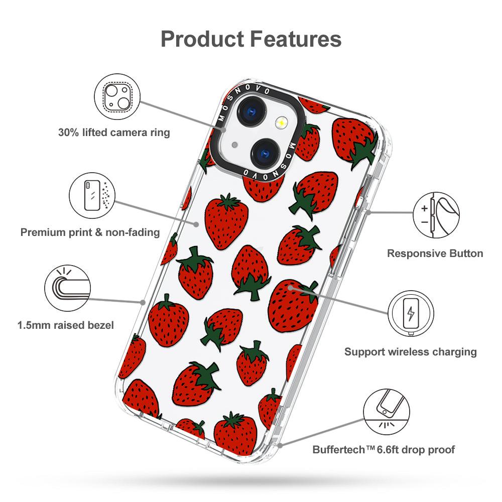 Red Strawberry Phone Case - iPhone 13 Mini Case - MOSNOVO