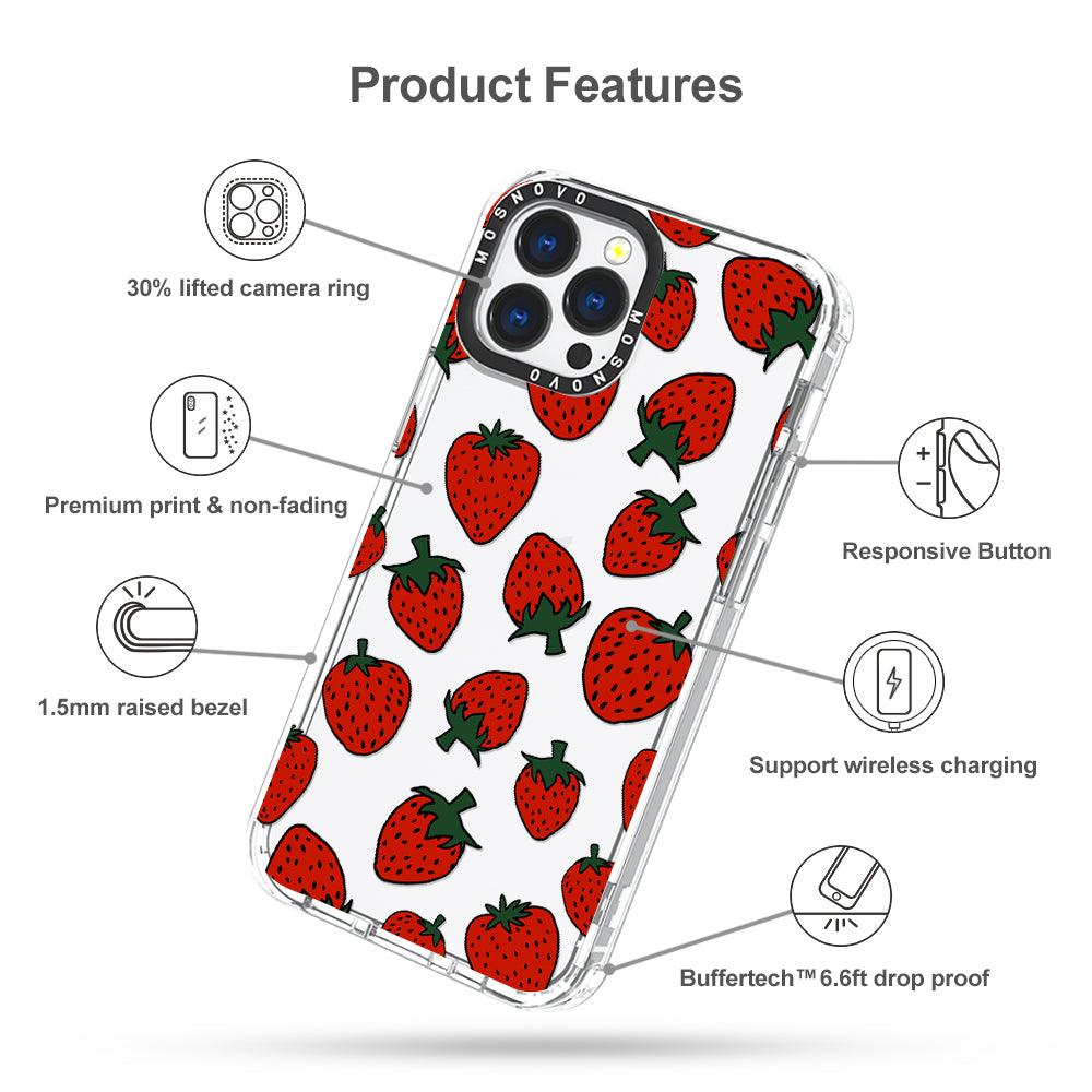 Red Strawberry Phone Case - iPhone 13 Pro Max Case - MOSNOVO