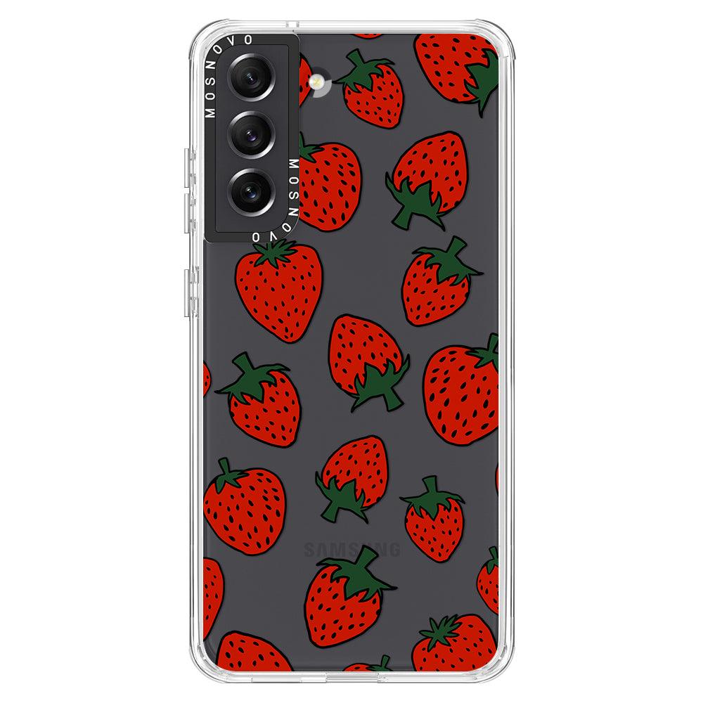 Red Strawberry Phone Case - Samsung Galaxy S21 FE Case - MOSNOVO