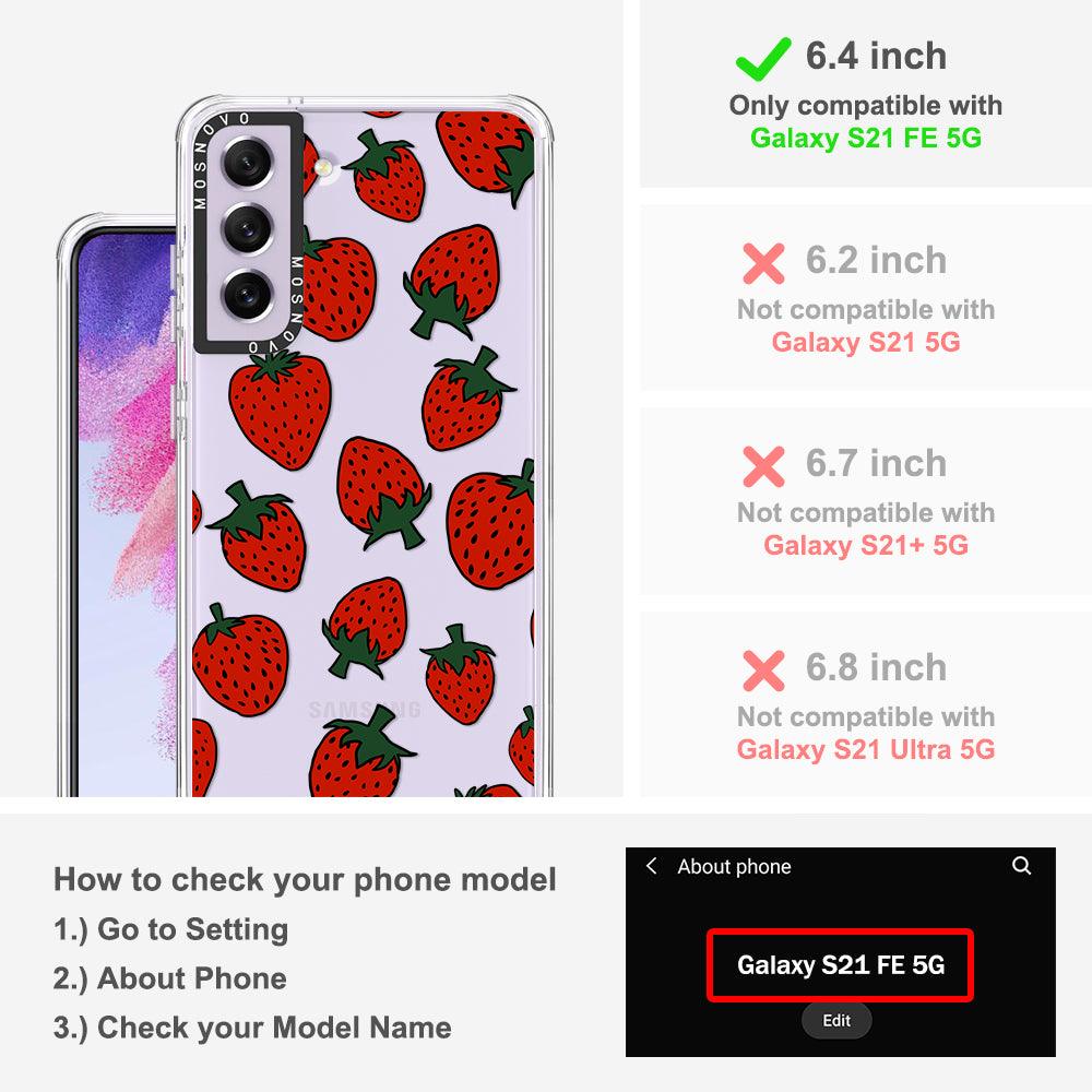 Red Strawberry Phone Case - Samsung Galaxy S21 FE Case - MOSNOVO