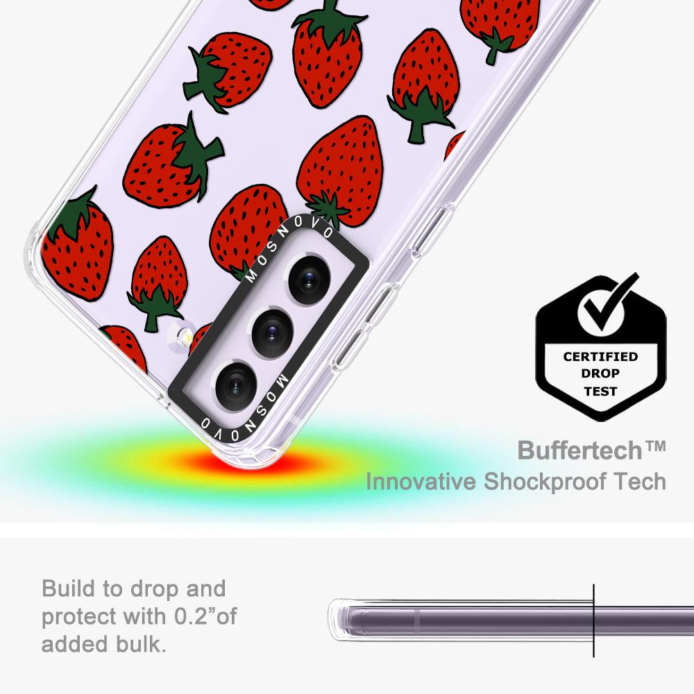 Red Strawberry Phone Case - Samsung Galaxy S21 FE Case - MOSNOVO