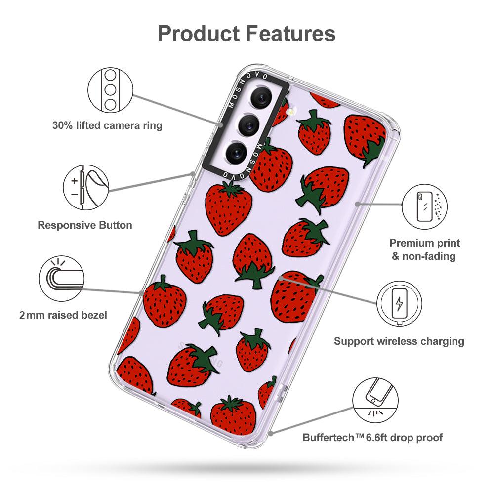 Red Strawberry Phone Case - Samsung Galaxy S21 FE Case - MOSNOVO