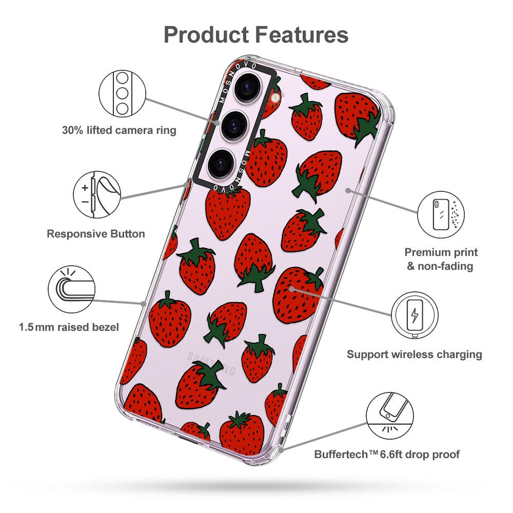 Red Strawberry Phone Case - Samsung Galaxy S23 Case - MOSNOVO