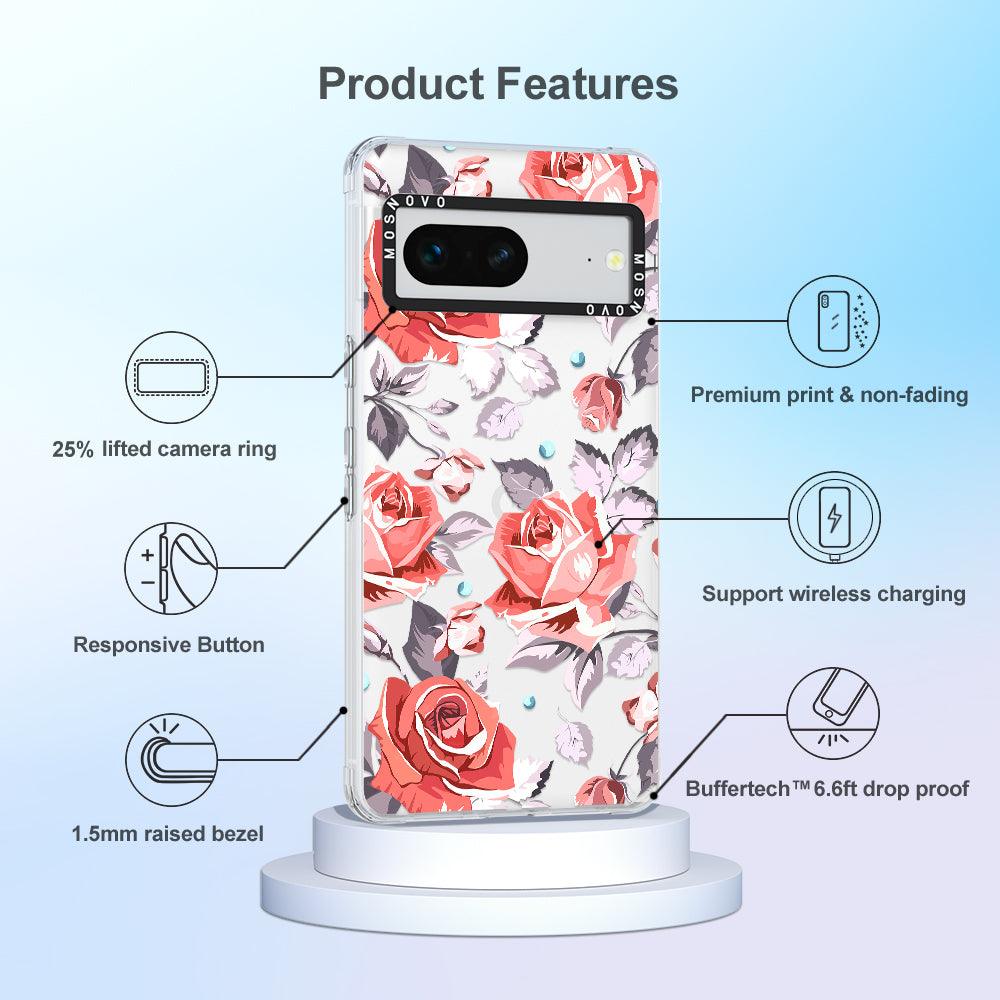 Retro Floral Phone Case - Google Pixel 7 Case - MOSNOVO