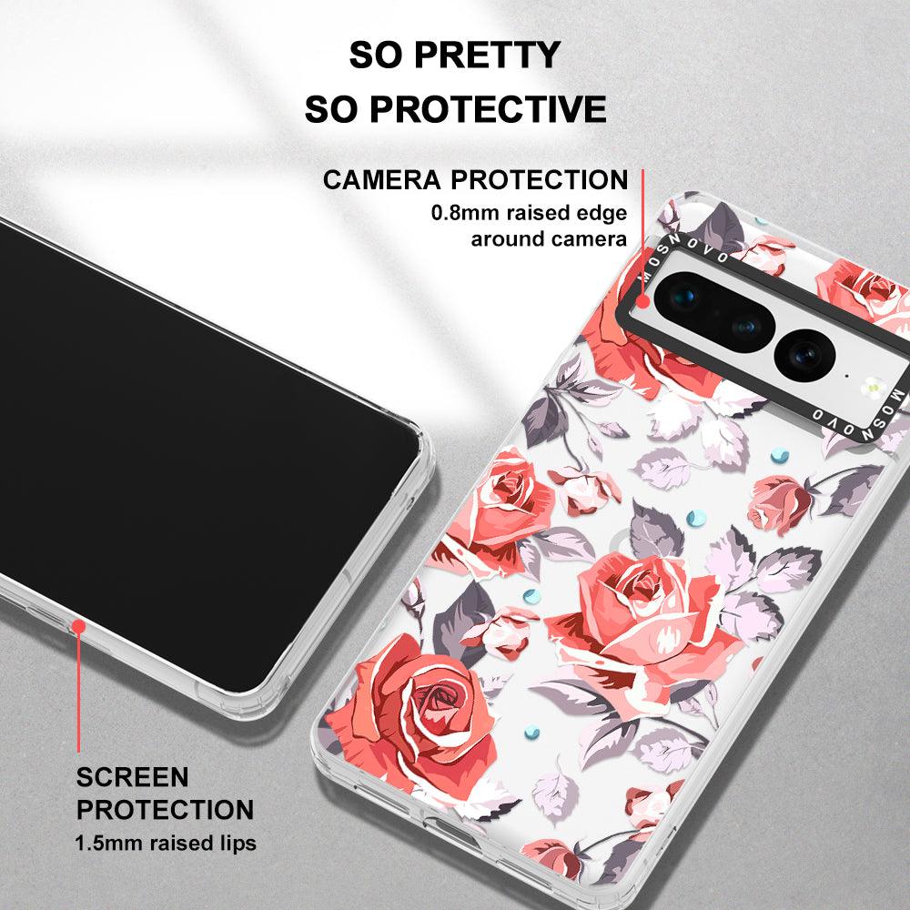 Retro Floral Phone Case - Google Pixel 7 Pro Case - MOSNOVO