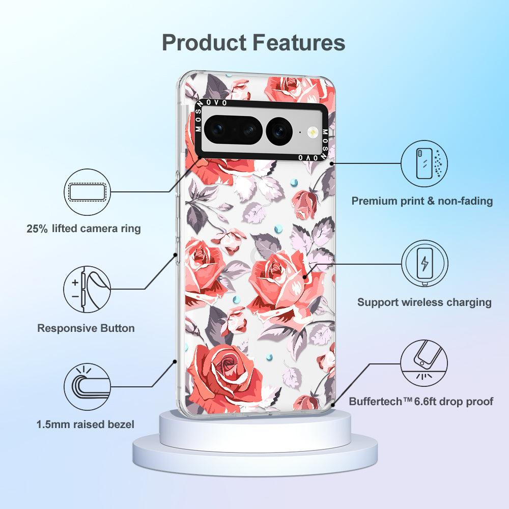 Retro Floral Phone Case - Google Pixel 7 Pro Case - MOSNOVO