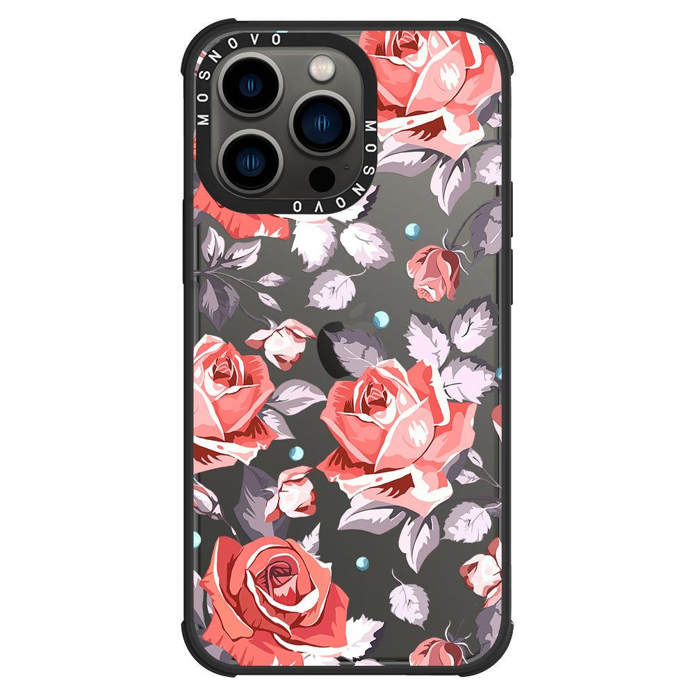 Retro Flower Roses Phone Case - iPhone 13 Pro Case - MOSNOVO