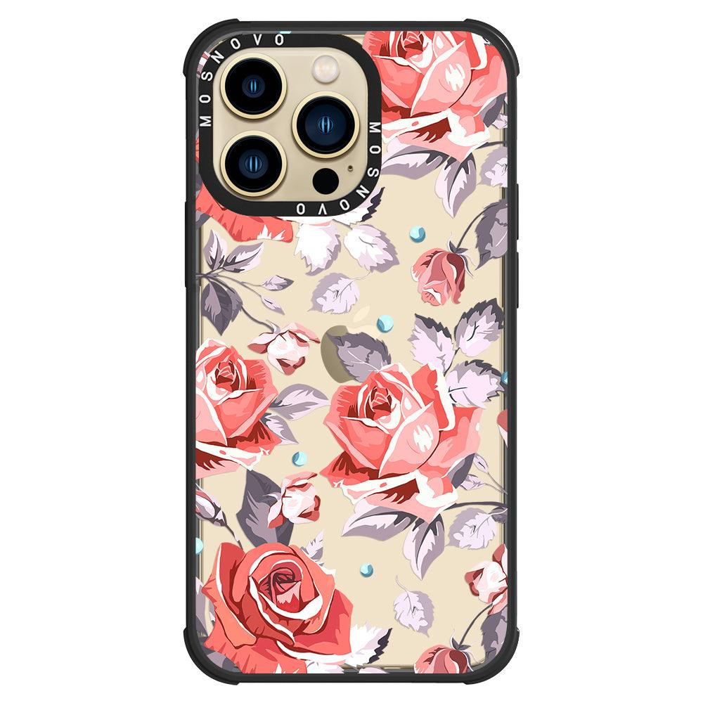 Retro Flower Roses Phone Case - iPhone 13 Pro Case - MOSNOVO