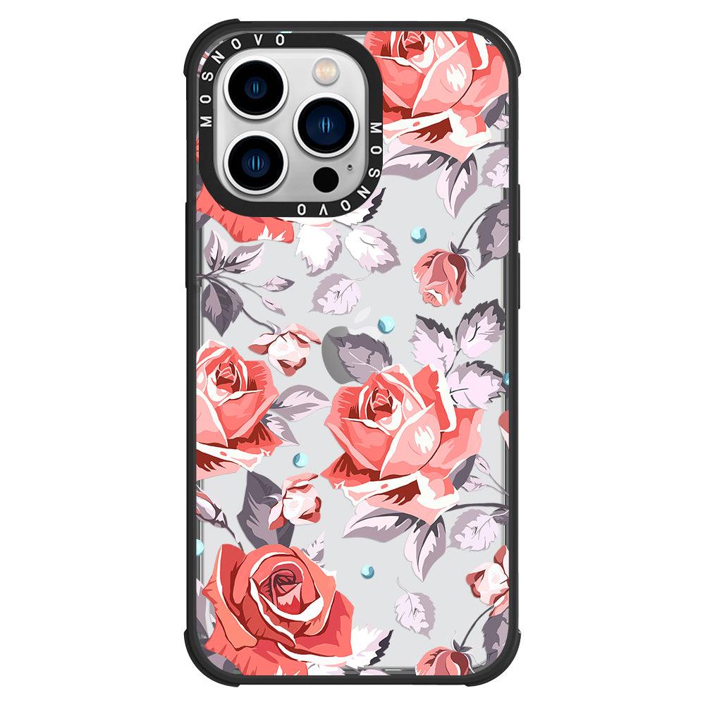 Retro Flower Roses Phone Case - iPhone 13 Pro Case - MOSNOVO