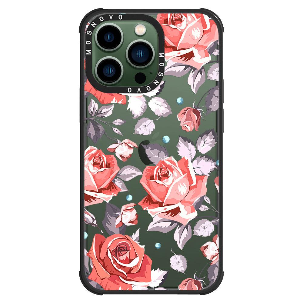 Retro Flower Roses Phone Case - iPhone 13 Pro Case - MOSNOVO