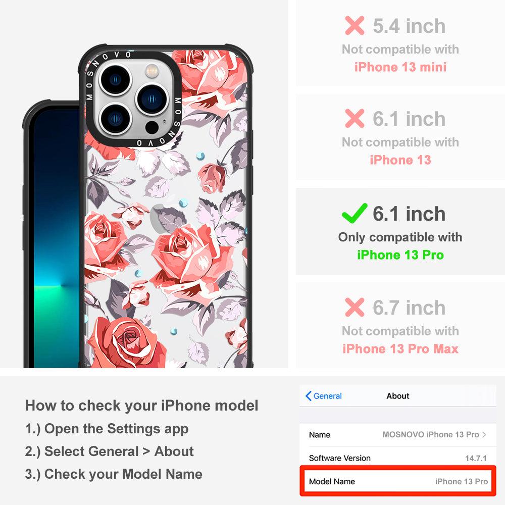 Retro Flower Roses Phone Case - iPhone 13 Pro Case - MOSNOVO