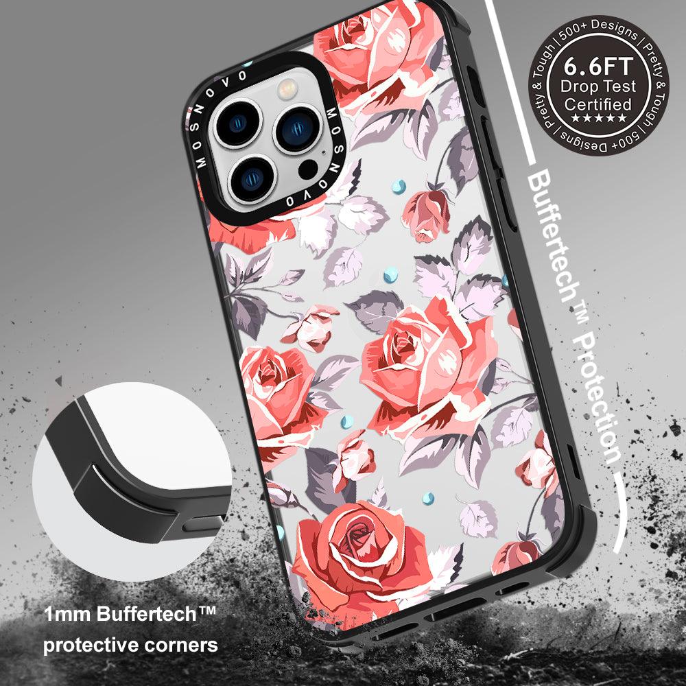 Retro Flower Roses Phone Case - iPhone 13 Pro Case - MOSNOVO