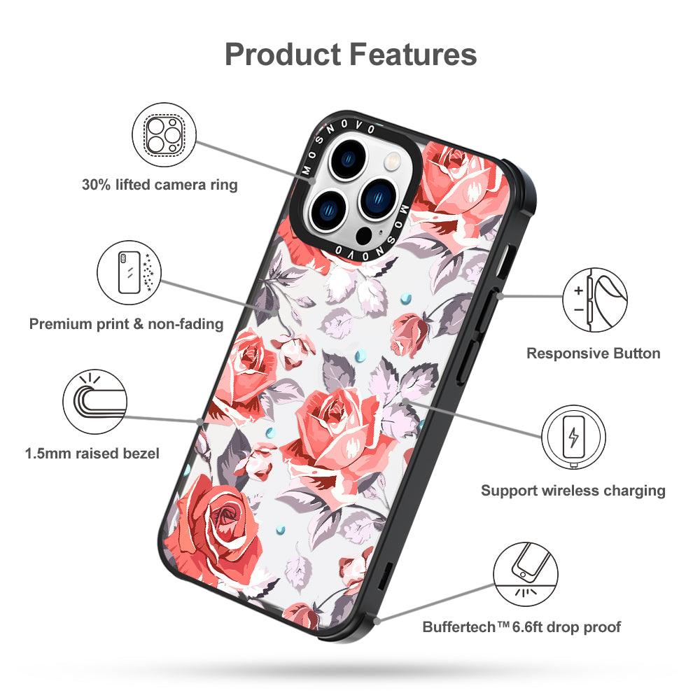 Retro Flower Roses Phone Case - iPhone 13 Pro Case - MOSNOVO