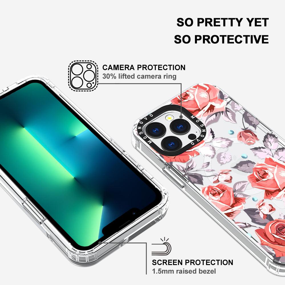 Retro Flower Roses Phone Case - iPhone 13 Pro Case - MOSNOVO