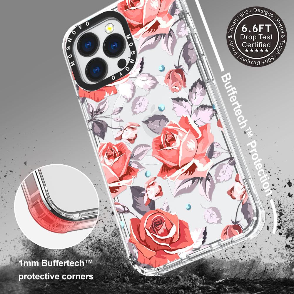 Retro Flower Roses Phone Case - iPhone 13 Pro Case - MOSNOVO