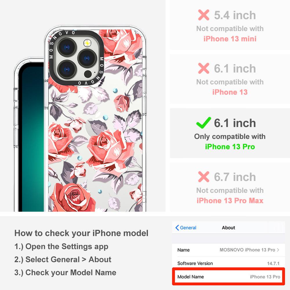 Retro Flower Roses Phone Case - iPhone 13 Pro Case - MOSNOVO
