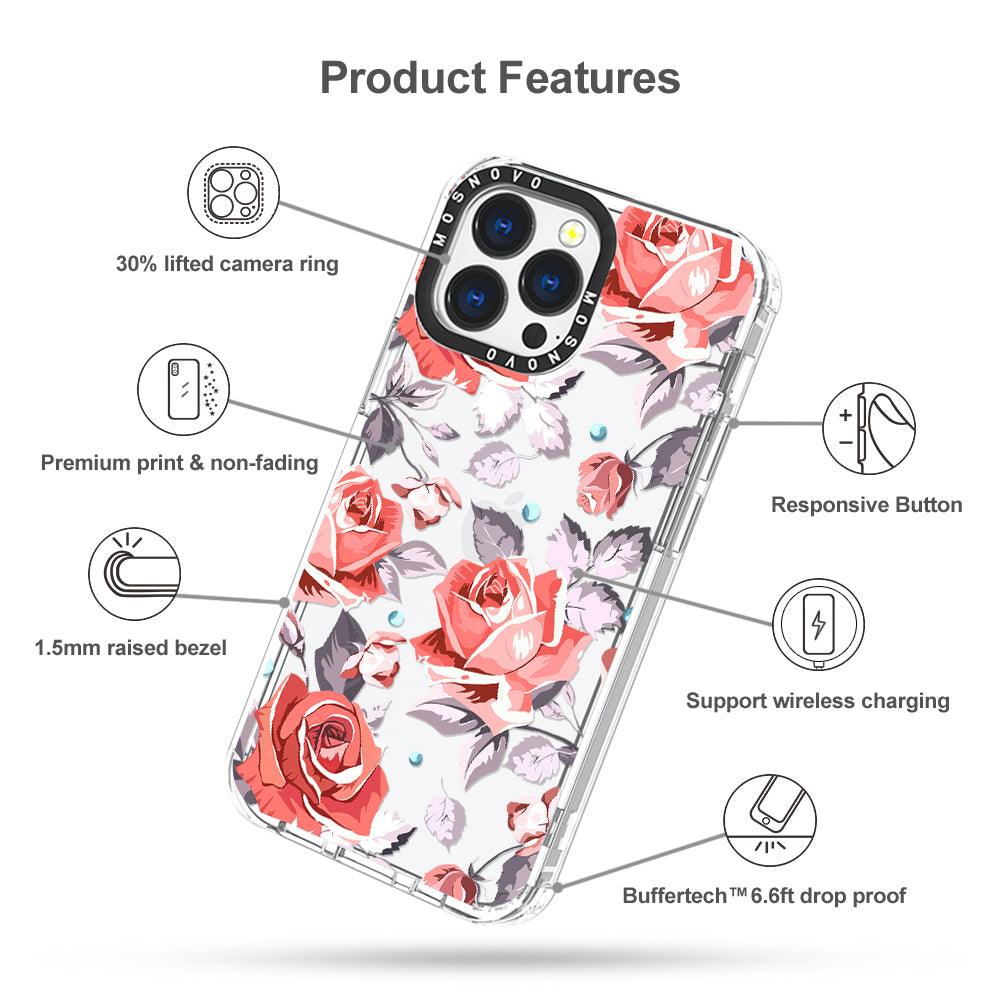 Retro Flower Roses Phone Case - iPhone 13 Pro Case - MOSNOVO