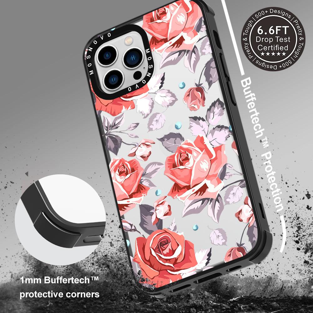 Retro Flower Roses Phone Case - iPhone 13 Pro Max Case - MOSNOVO