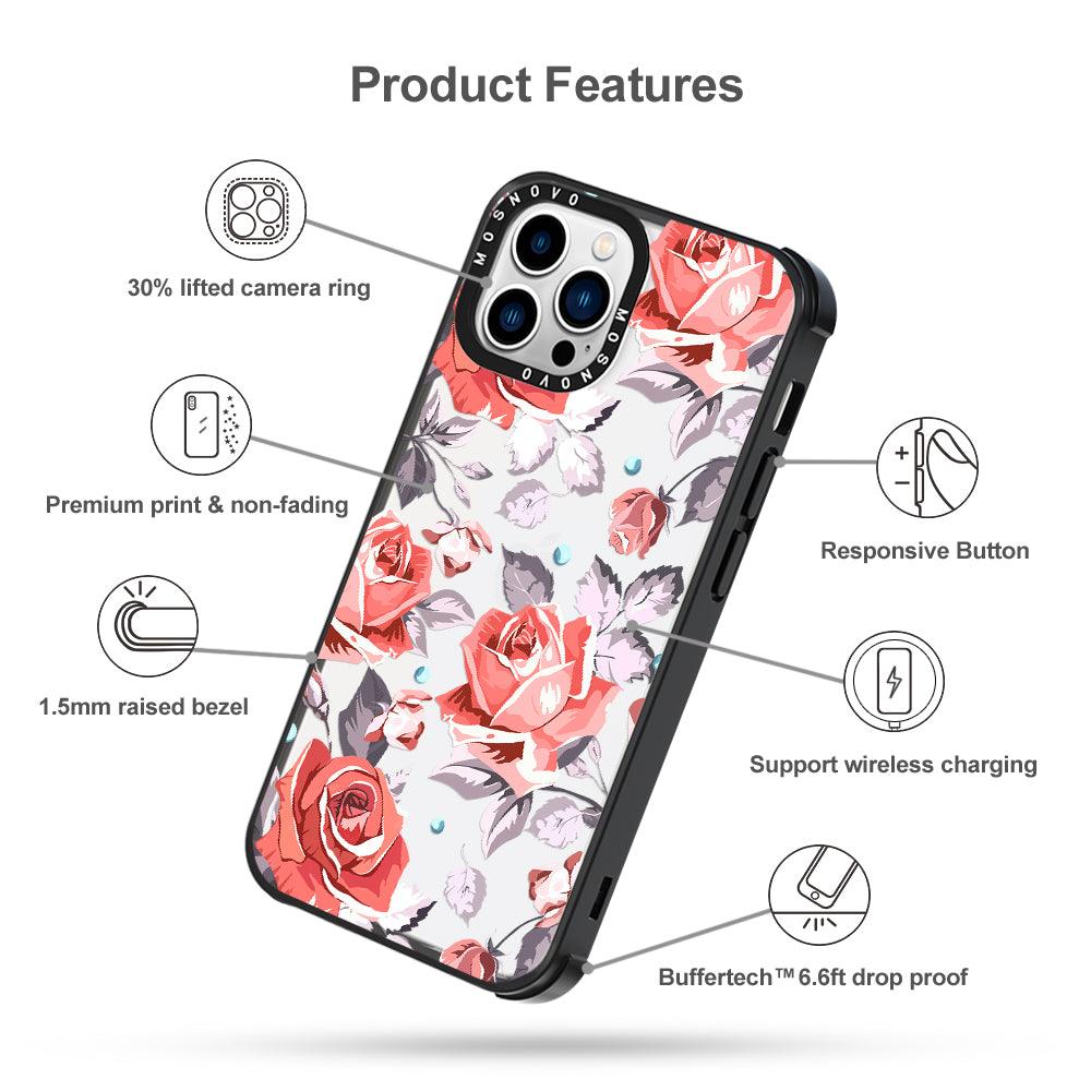 Retro Flower Roses Phone Case - iPhone 13 Pro Max Case - MOSNOVO