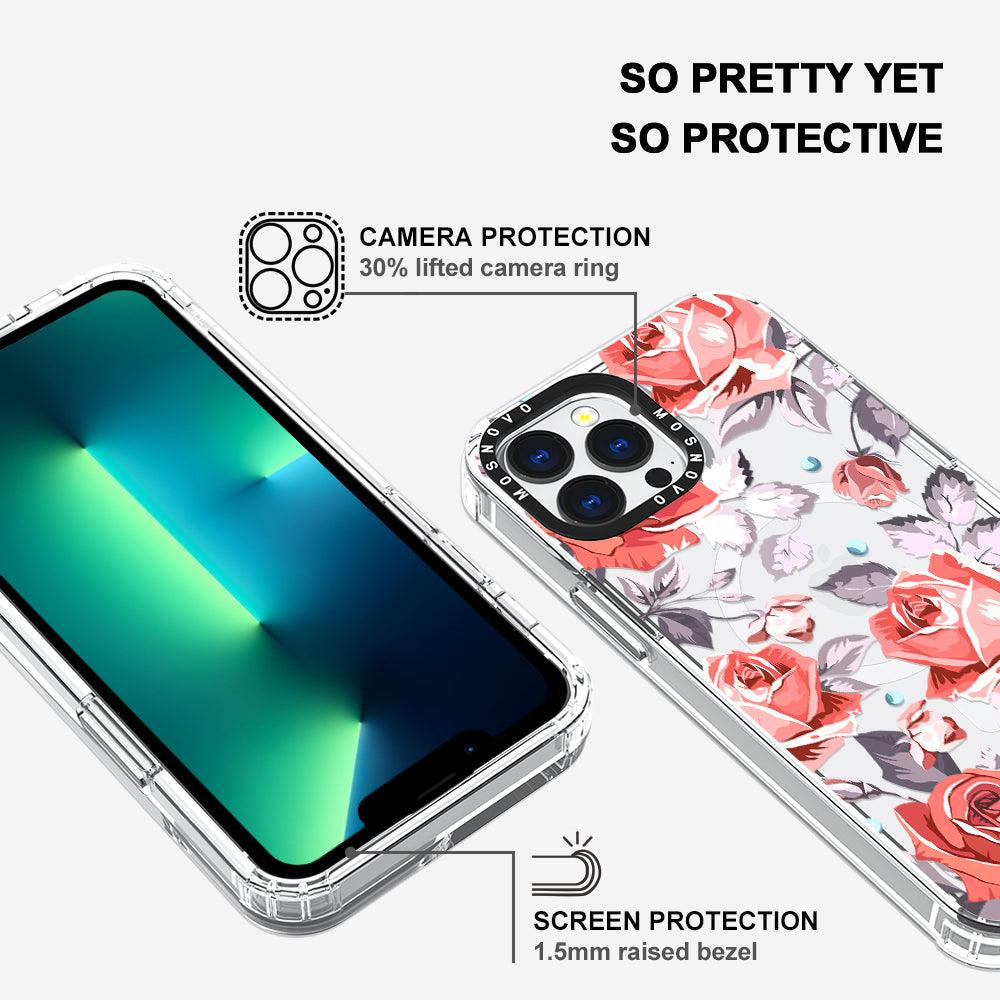 Retro Flower Roses Phone Case - iPhone 13 Pro Max Case - MOSNOVO