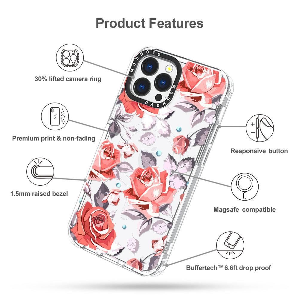 Retro Flower Roses Phone Case - iPhone 13 Pro Max Case - MOSNOVO