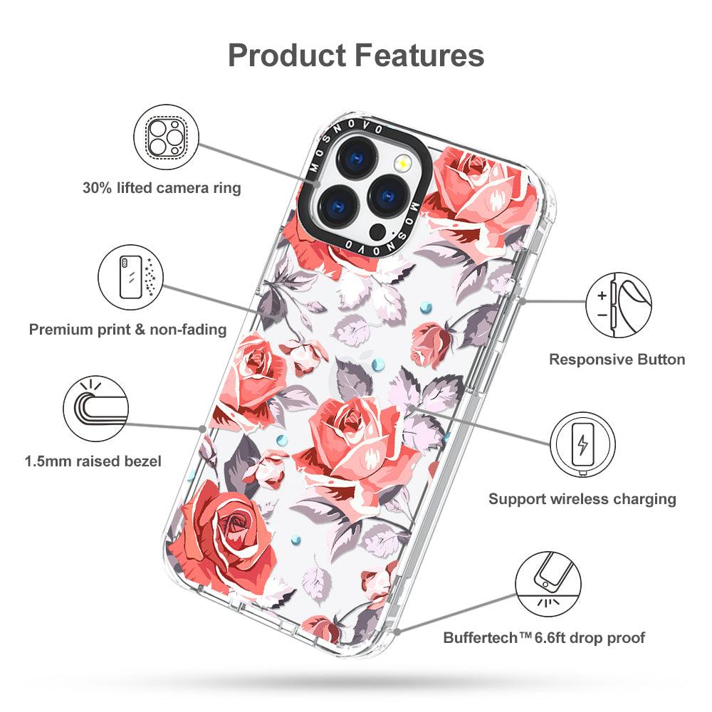 Retro Flower Roses Phone Case - iPhone 13 Pro Max Case - MOSNOVO