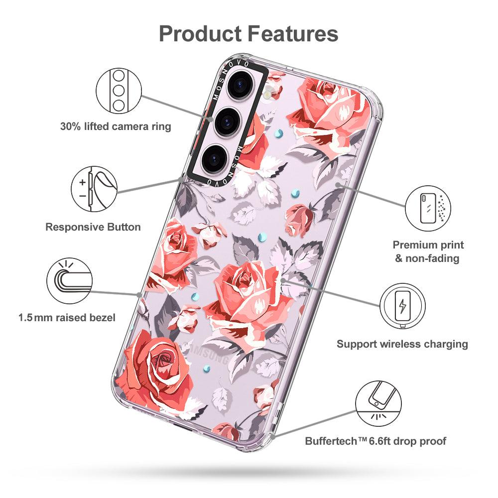 Retro Floral Phone Case - Samsung Galaxy S23 Case - MOSNOVO