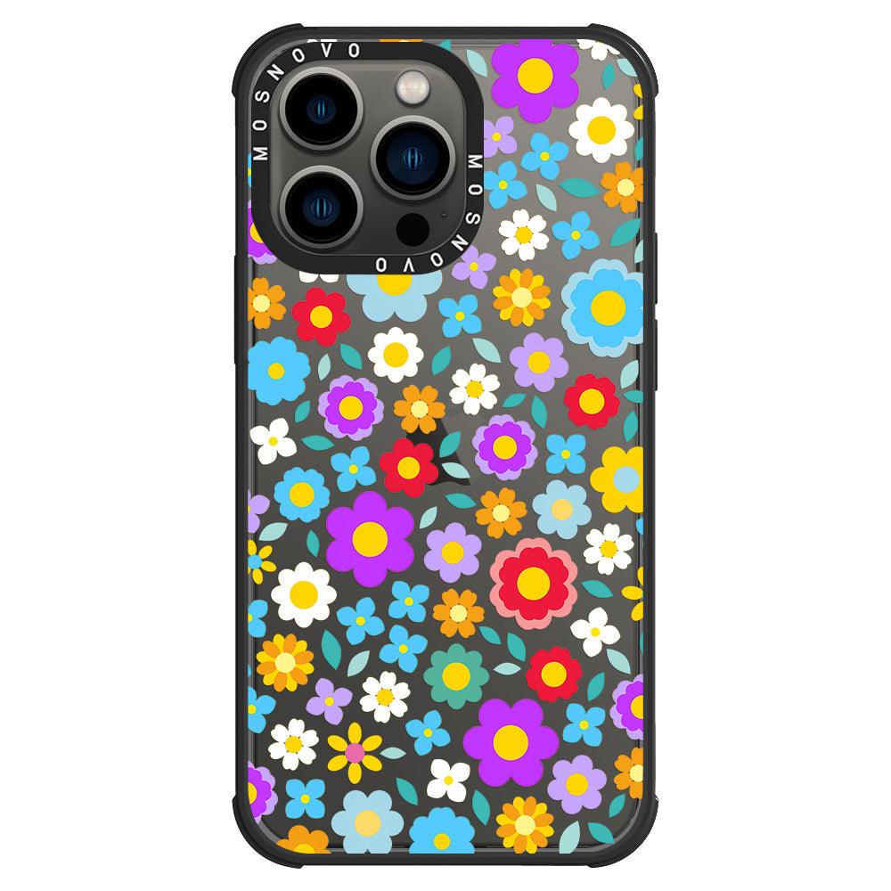 Retro Flower Phone Case - iPhone 13 Pro Case - MOSNOVO