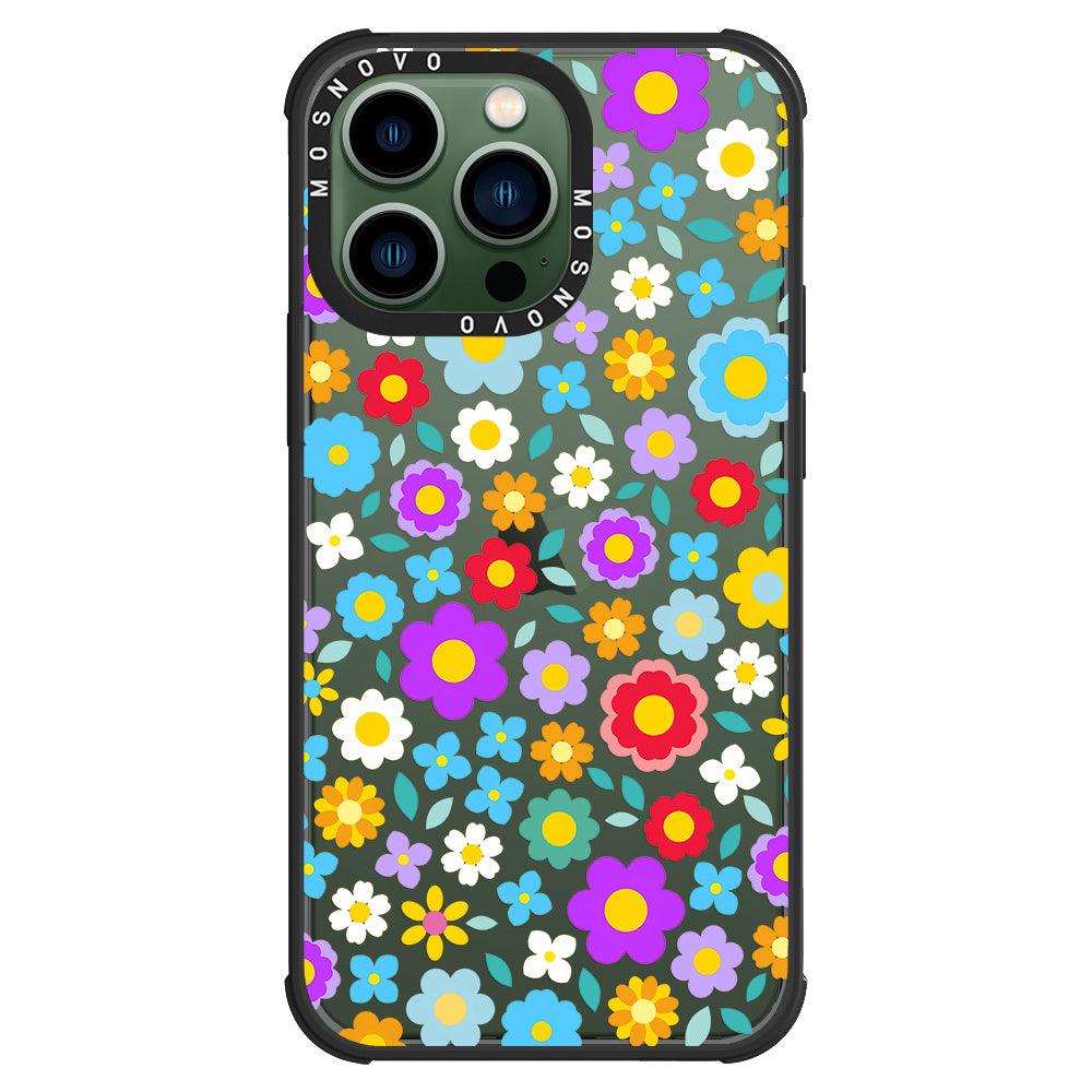 Retro Flower Phone Case - iPhone 13 Pro Case - MOSNOVO