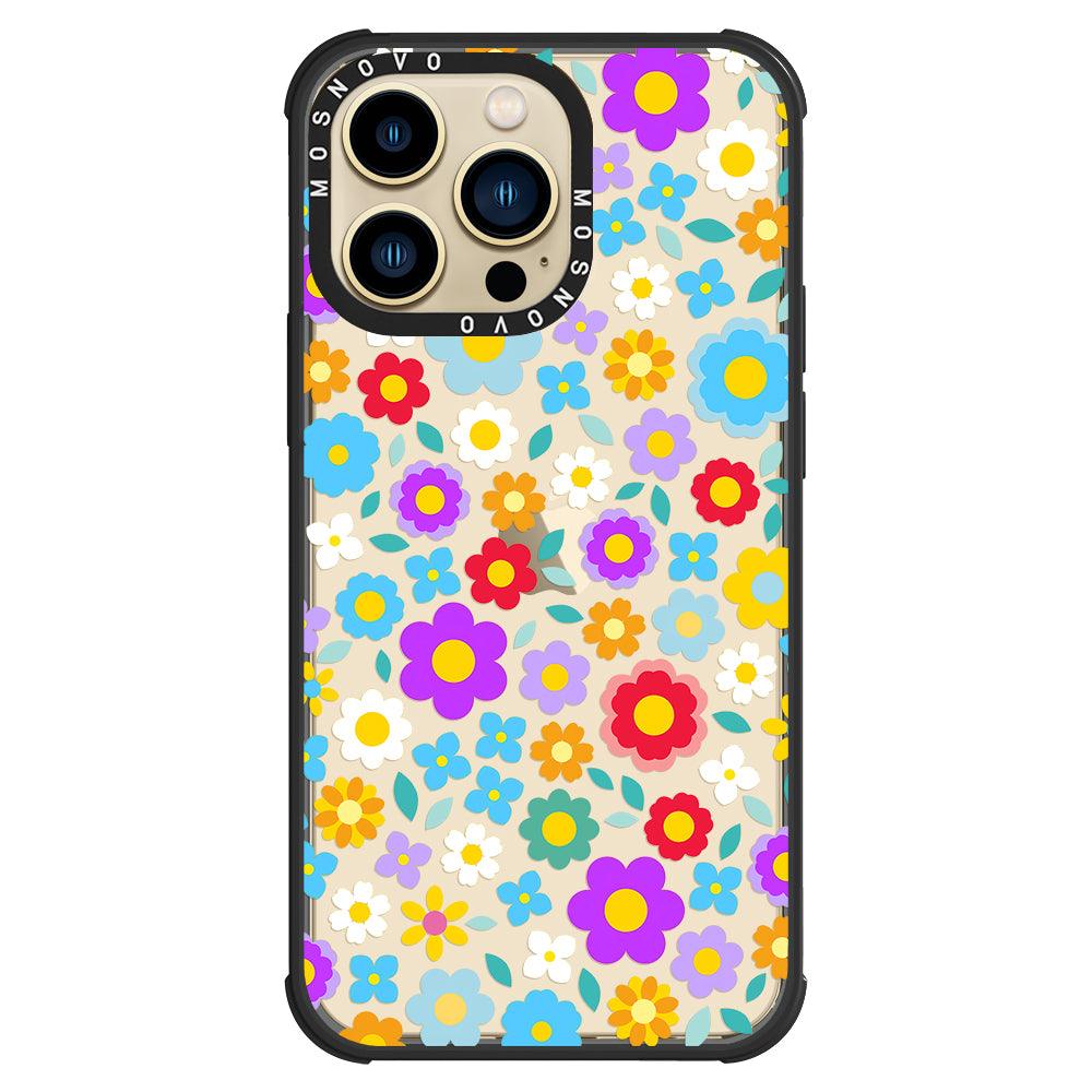 Retro Flower Phone Case - iPhone 13 Pro Case - MOSNOVO