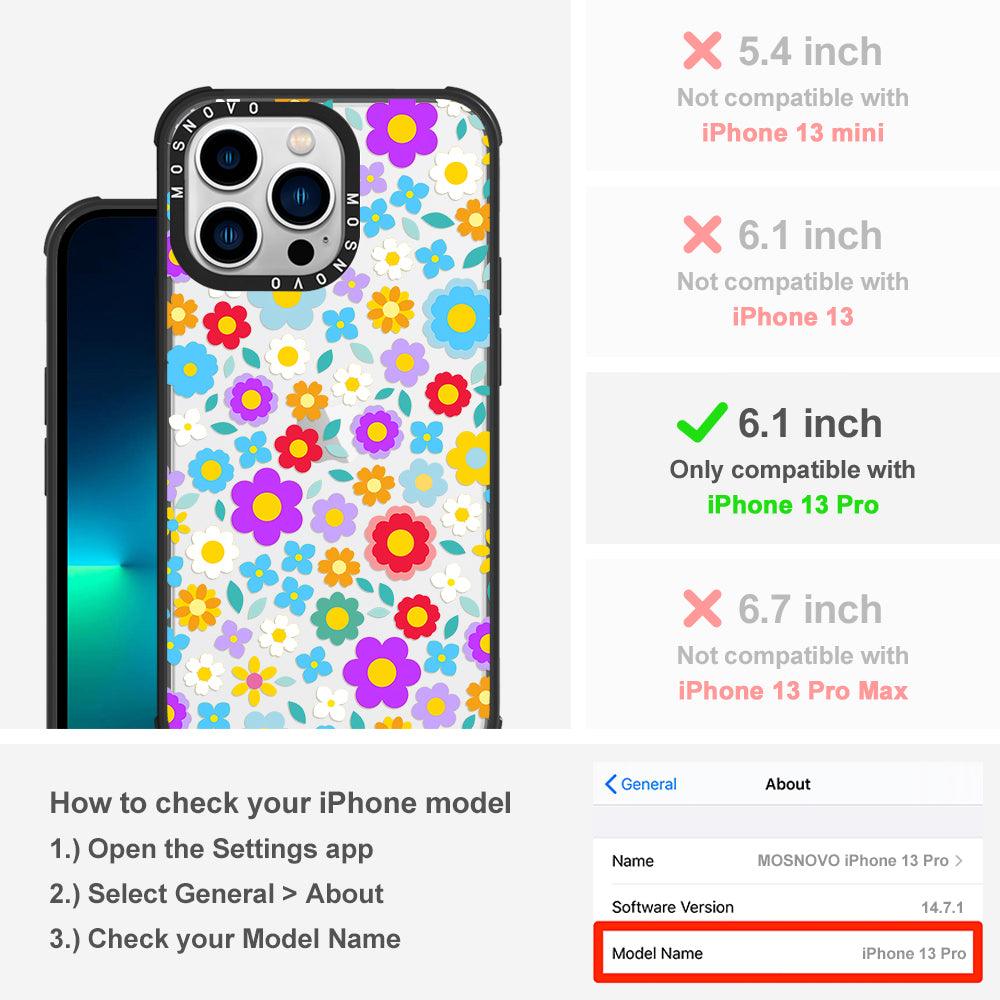 Retro Flower Phone Case - iPhone 13 Pro Case - MOSNOVO