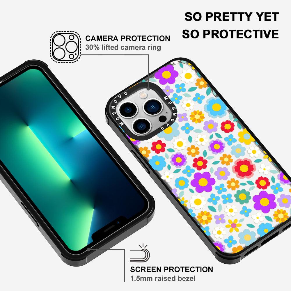 Retro Flower Phone Case - iPhone 13 Pro Case - MOSNOVO