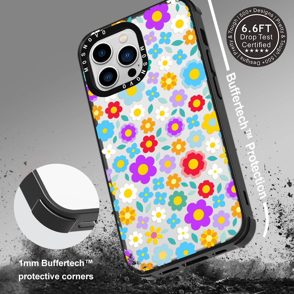 Retro Flower Phone Case - iPhone 13 Pro Case - MOSNOVO