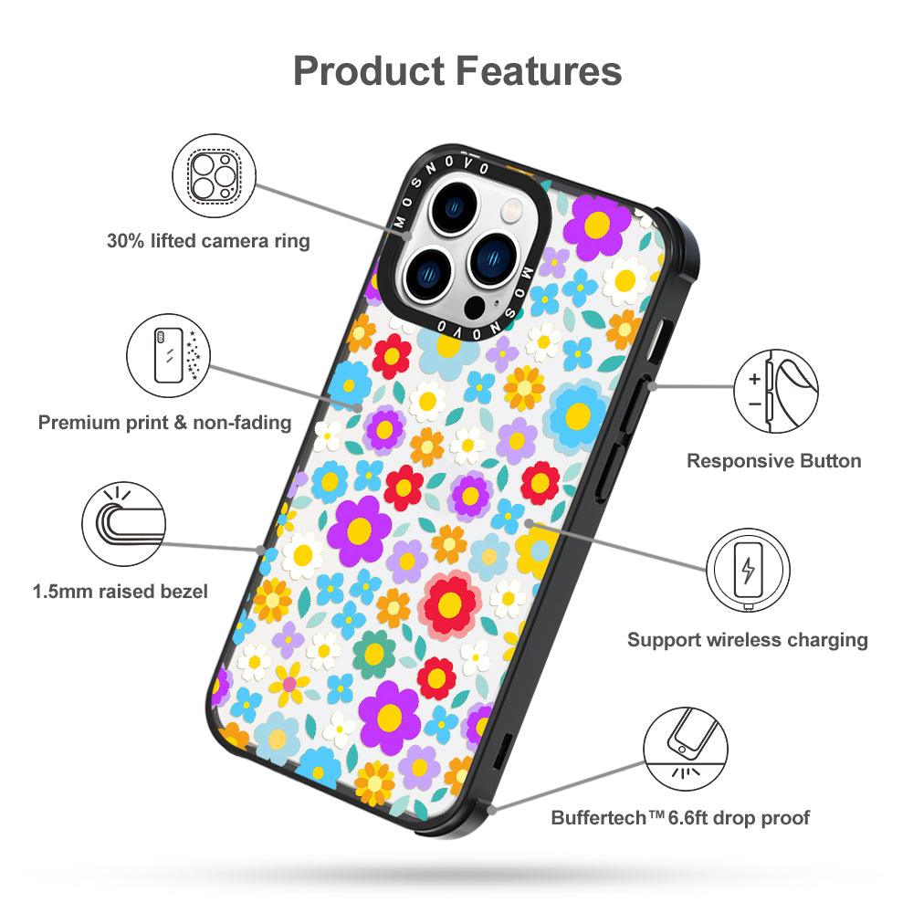 Retro Flower Phone Case - iPhone 13 Pro Case - MOSNOVO