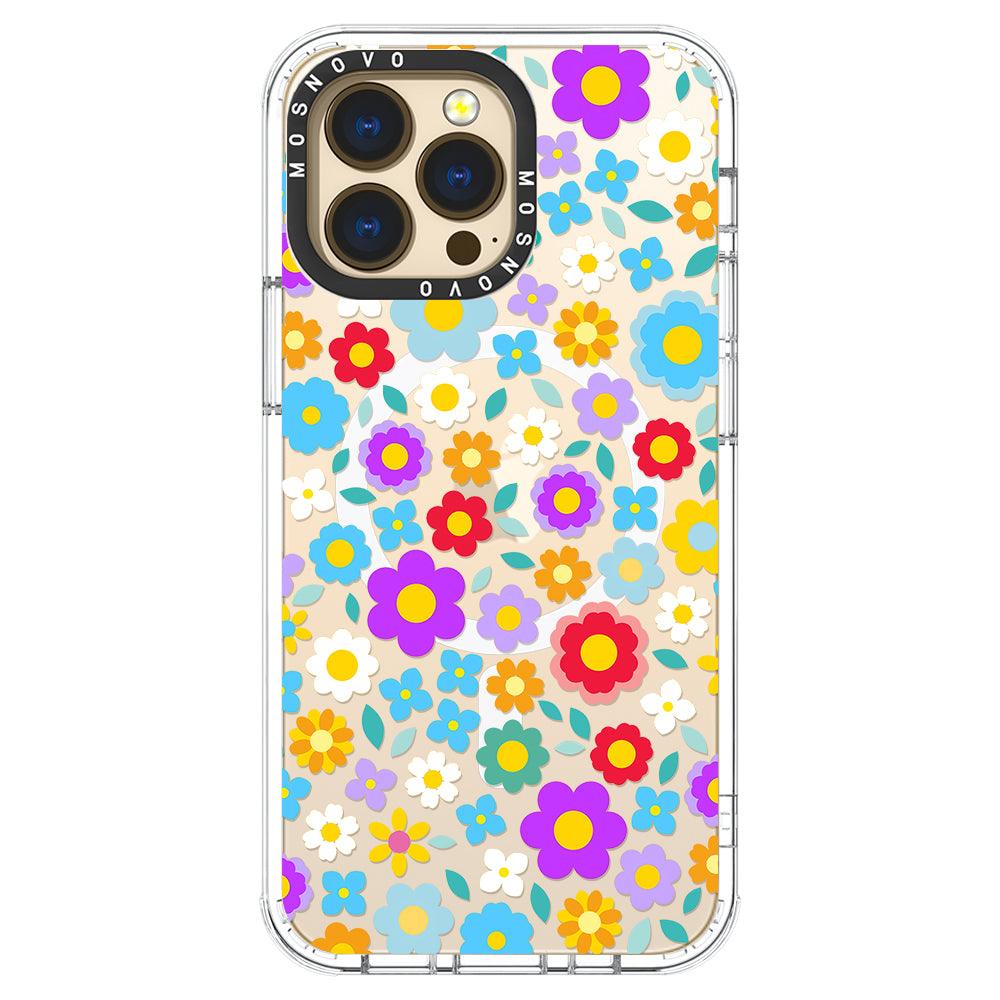 Retro Flower Phone Case - iPhone 13 Pro Case - MOSNOVO