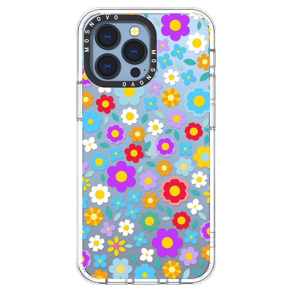 Retro Flower Phone Case - iPhone 13 Pro Case - MOSNOVO