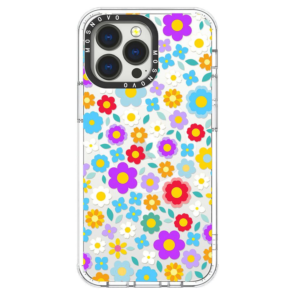 Retro Flower Phone Case - iPhone 13 Pro Case - MOSNOVO