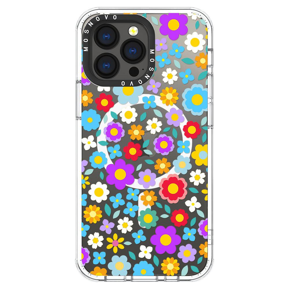 Retro Flower Phone Case - iPhone 13 Pro Case - MOSNOVO