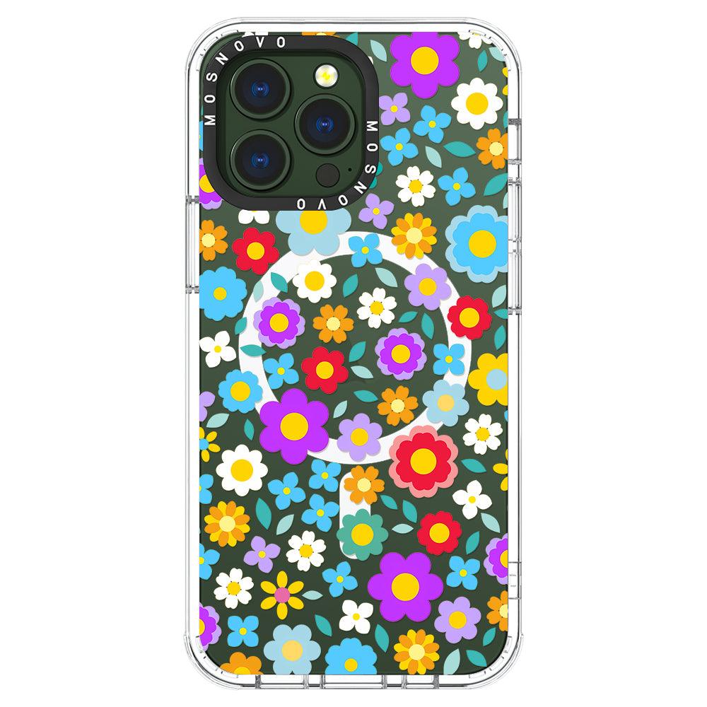 Retro Flower Phone Case - iPhone 13 Pro Case - MOSNOVO