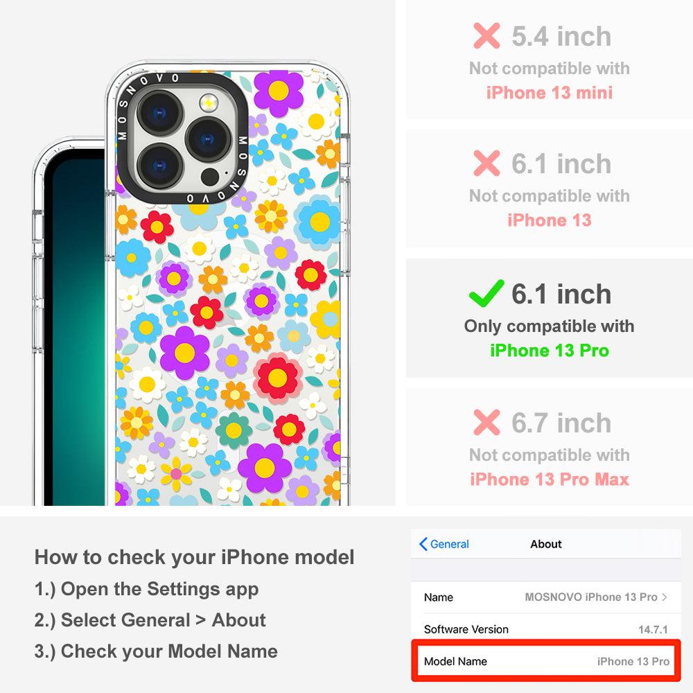Retro Flower Phone Case - iPhone 13 Pro Case - MOSNOVO