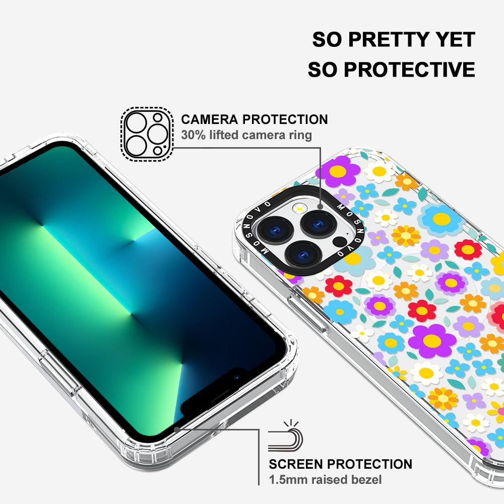 Retro Flower Phone Case - iPhone 13 Pro Case - MOSNOVO