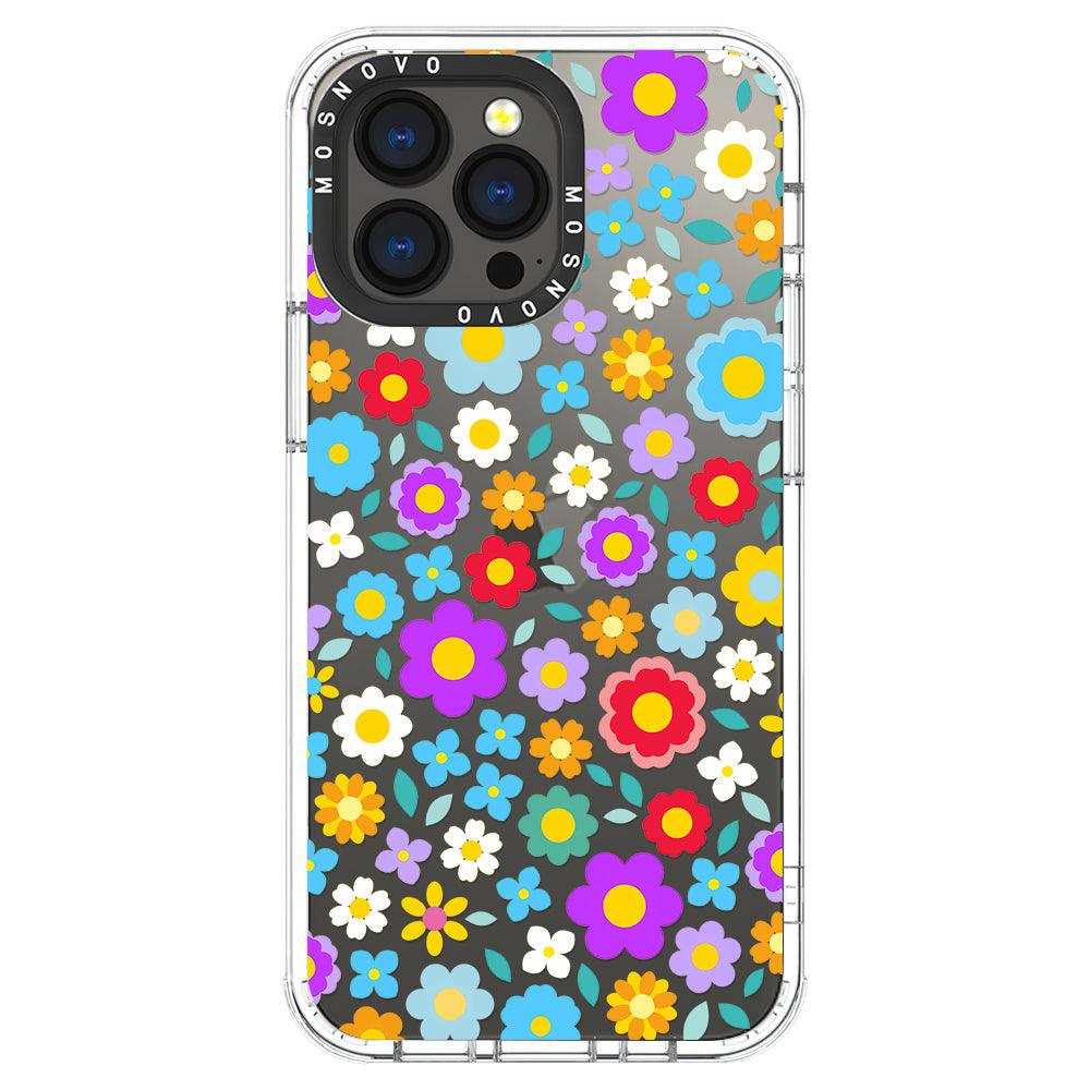 Retro Flower Phone Case - iPhone 13 Pro Case - MOSNOVO