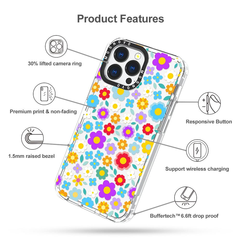 Retro Flower Phone Case - iPhone 13 Pro Case - MOSNOVO