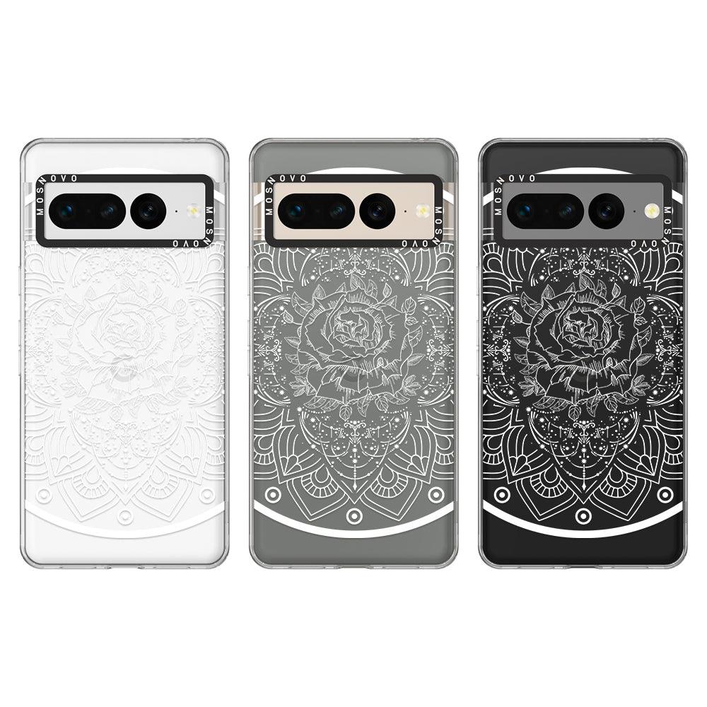 Rose Mandala Phone Case - Google Pixel 7 Pro Case - MOSNOVO