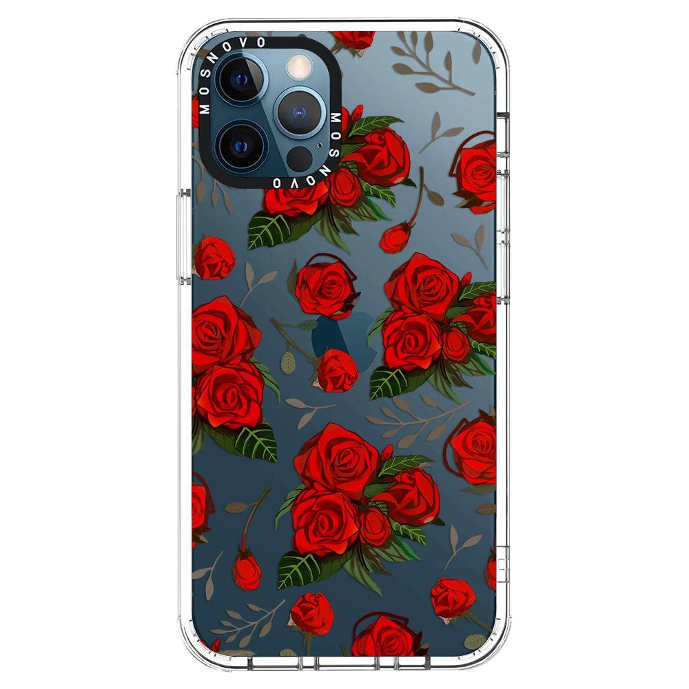 Simply Red Roses Phone Case - iPhone 12 Pro Case - MOSNOVO