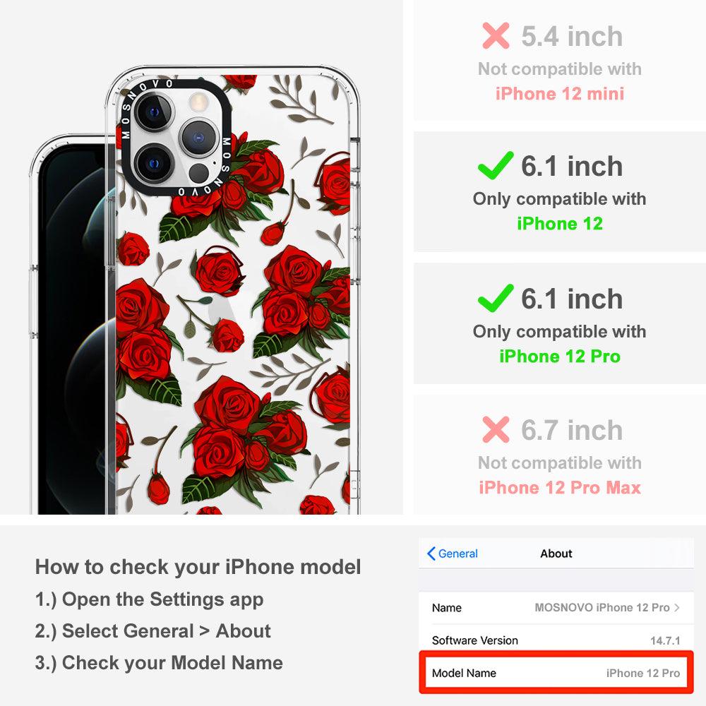 Simply Red Roses Phone Case - iPhone 12 Pro Case - MOSNOVO