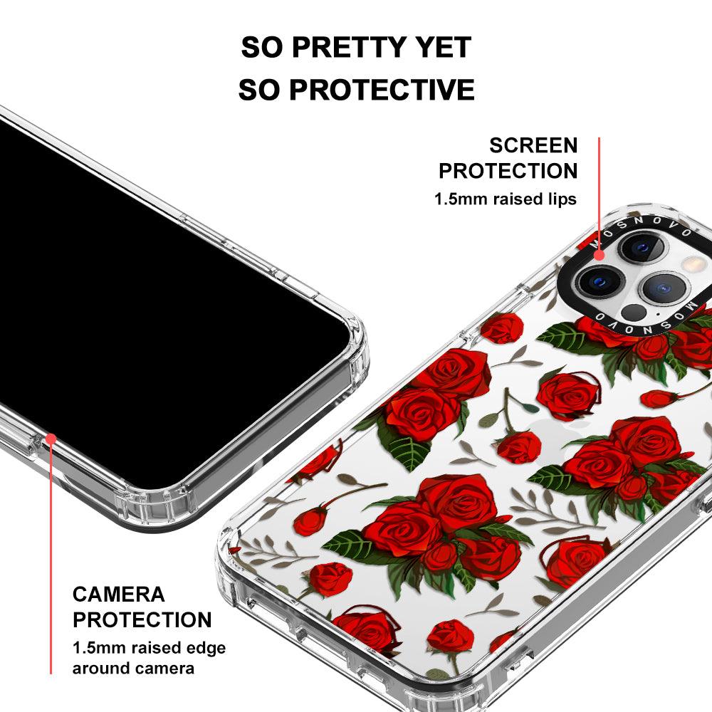 Simply Red Roses Phone Case - iPhone 12 Pro Case - MOSNOVO