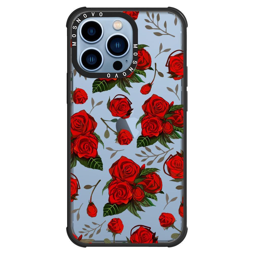 Simply Red Roses Phone Case - iPhone 13 Pro Case - MOSNOVO